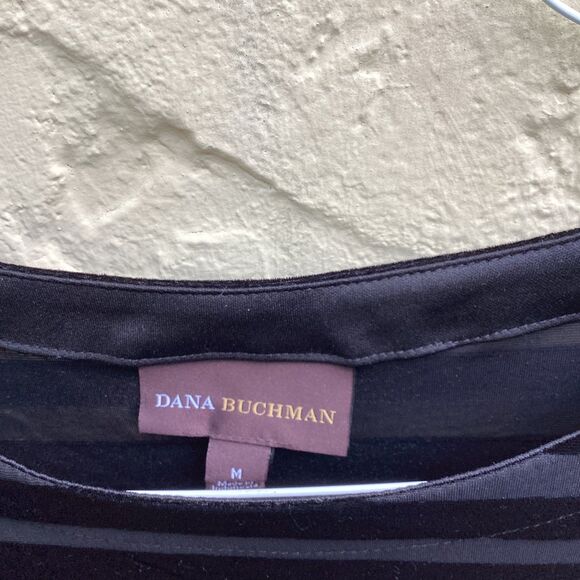 Dana Bachman sheer and velvet stripped top sz M - Picture 3 of 6